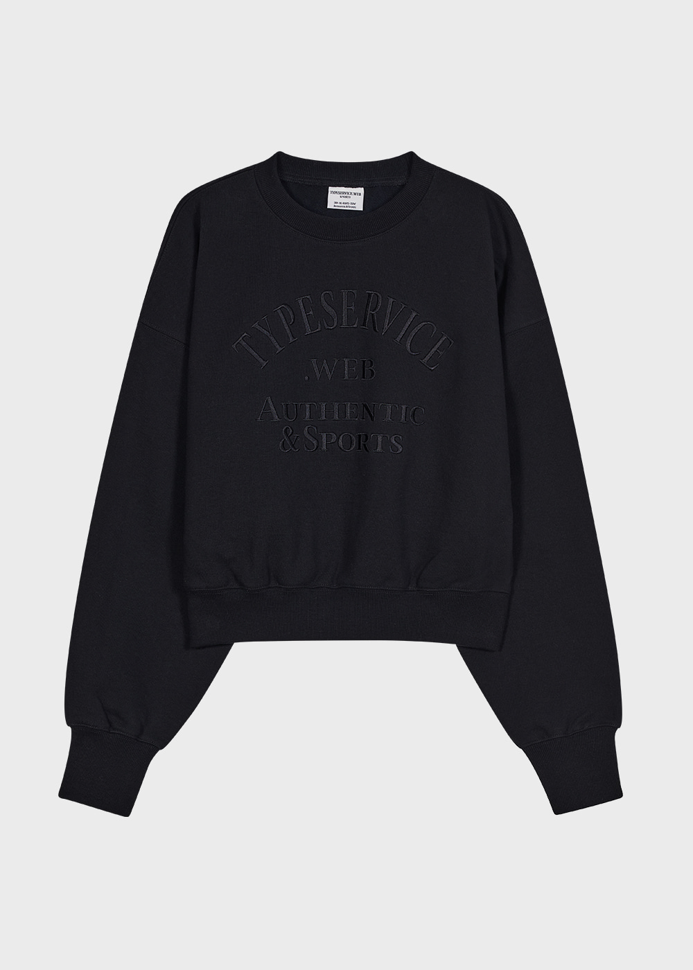 Premium Heavy Cotton Arch Logo Crop Sweatshirt [Black]