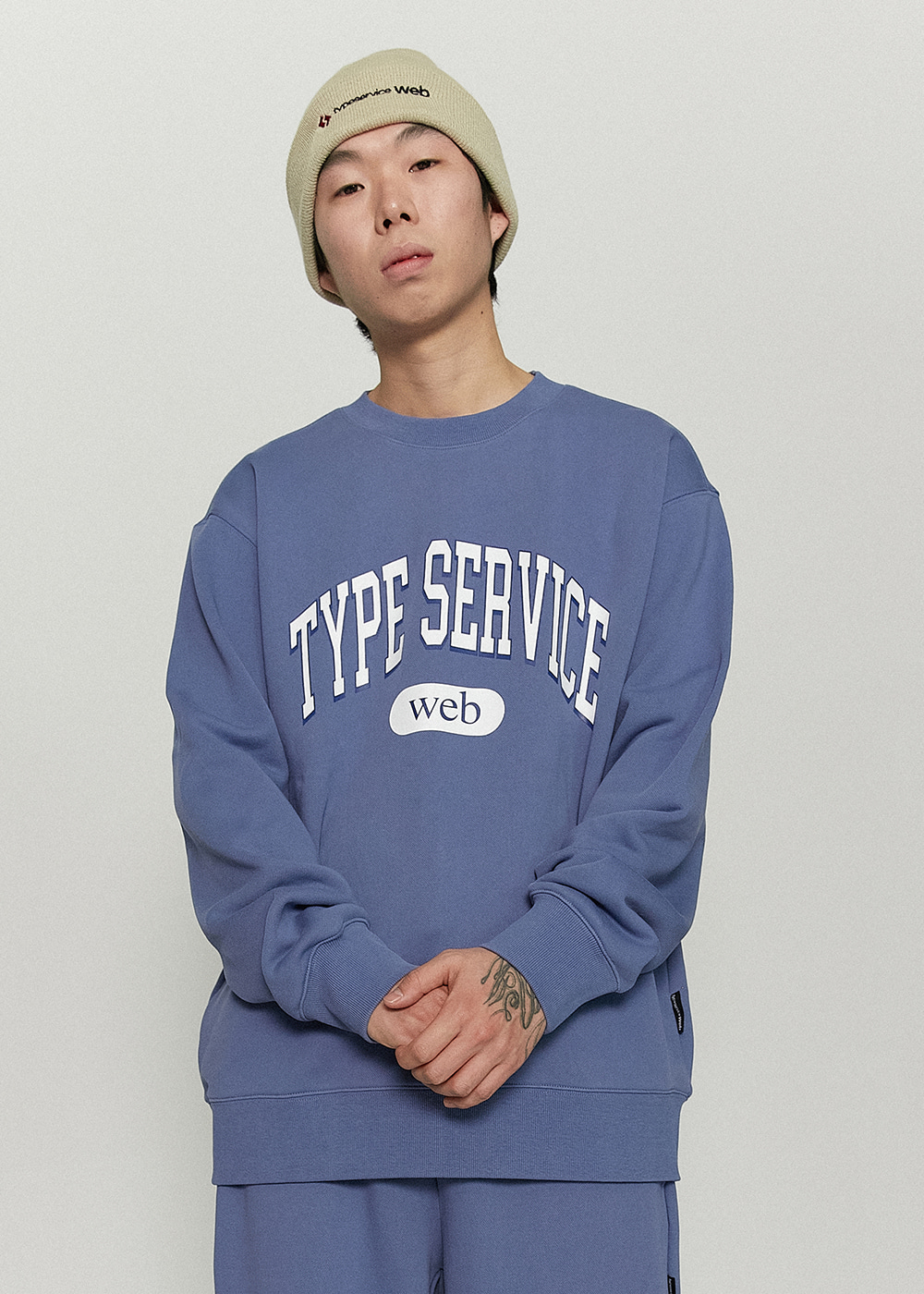 TYPESERVICE Arch Logo Sweatshirts [Blue]