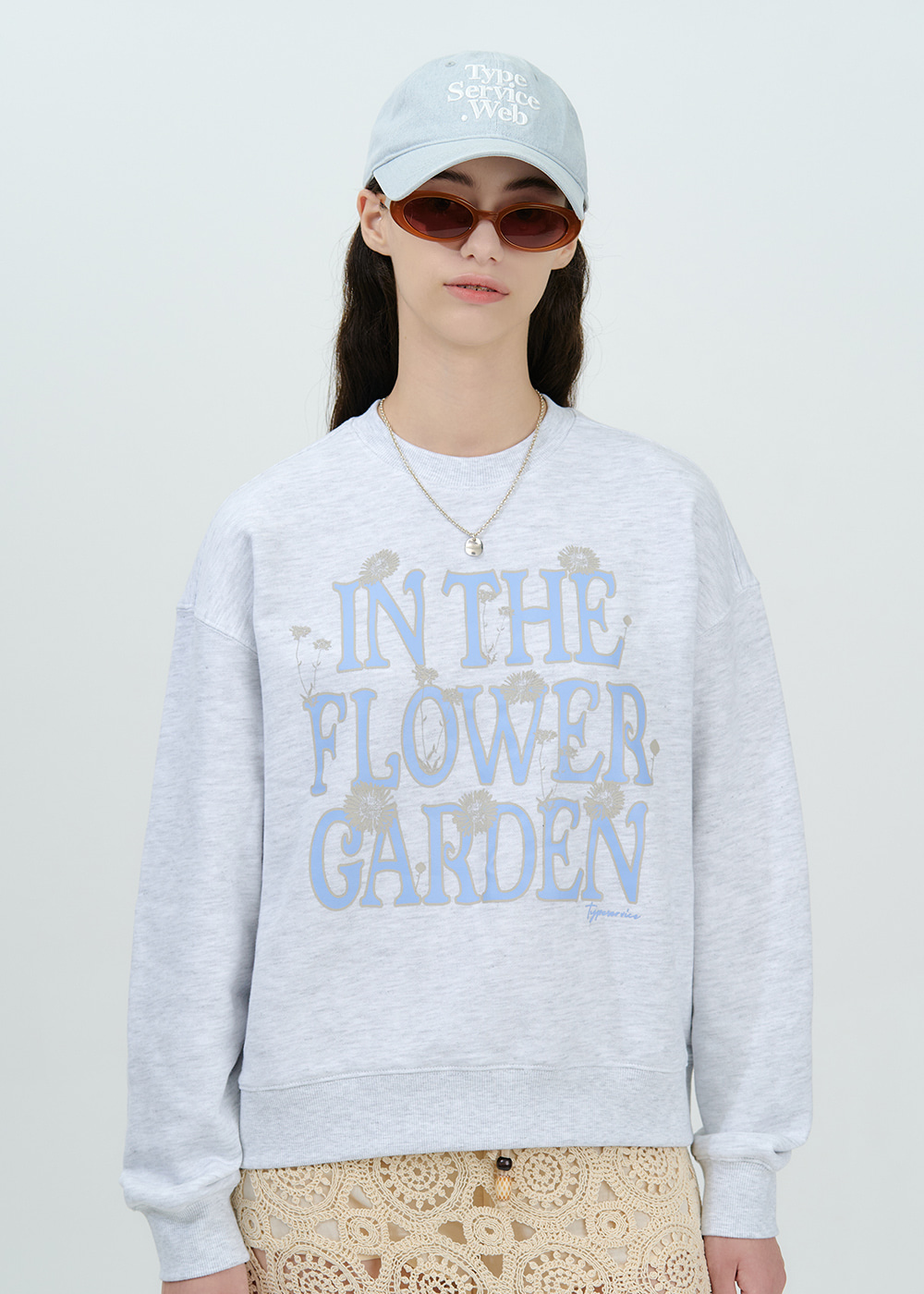In The Flower Garden Sweatshirt [Melange Gray]